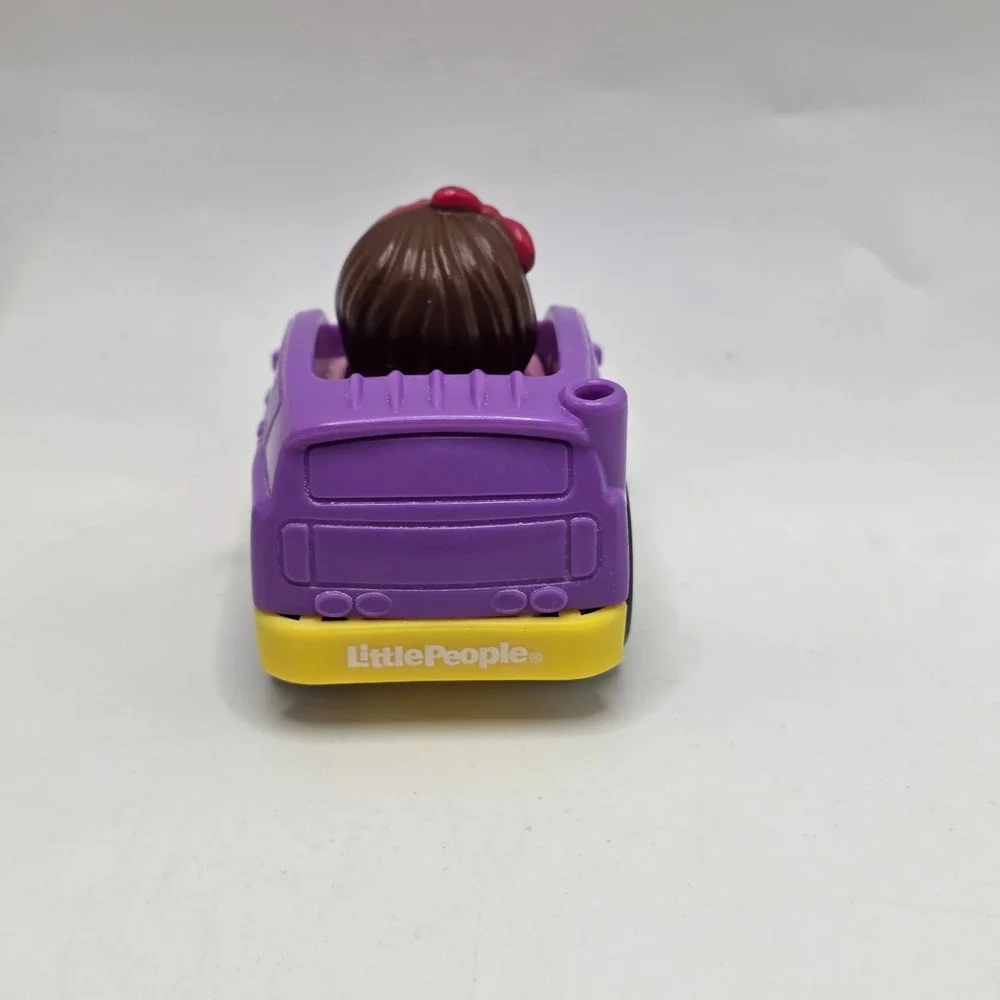 Fisher-Price Little People Wheelies Purple SUV Girl Pink Bow Car Mattel Toy